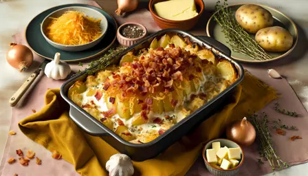 Cremet flødebagte kartofler med sprødt baconcrunch