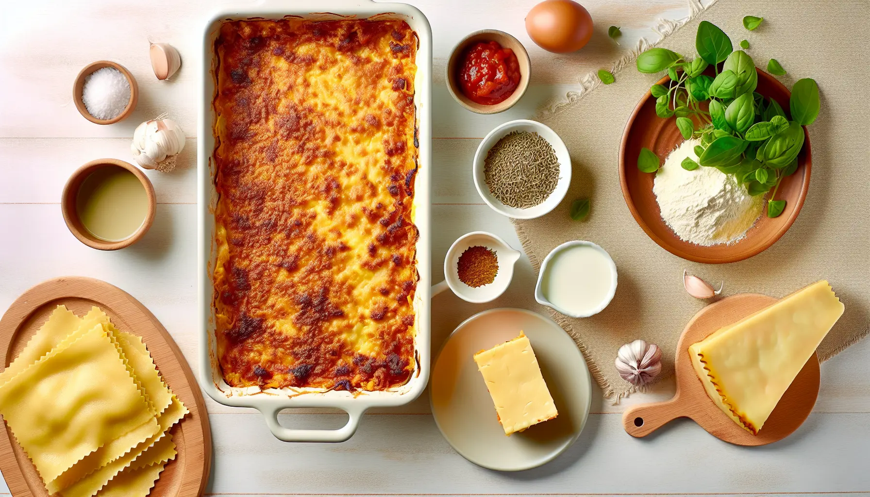Cremet lasagne med sprød overflade