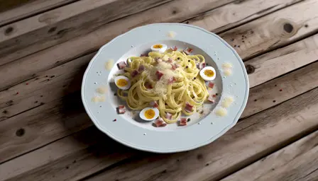 Cremet Pasta Carbonara med Sprød Pancetta