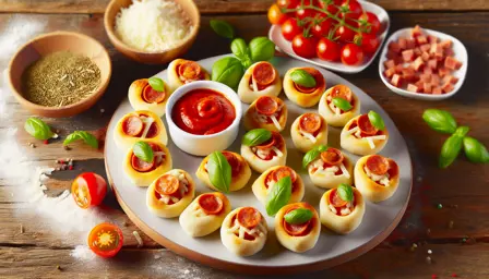 Sprøde og farverige mini pizza bites