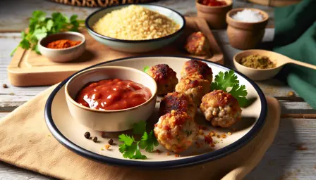 Saftige luftige frikadeller med BBQ-dip