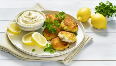 Friskbagte fiskefrikadeller med citronmayonnaise