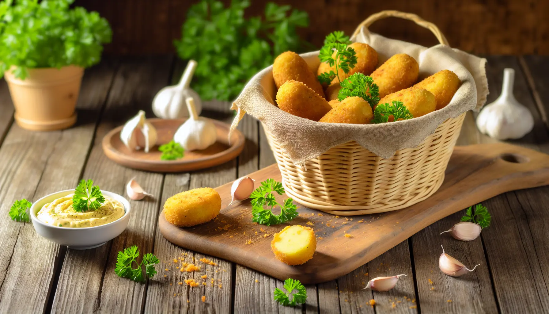 Gyldne Kartoffelkroketter med Persille og Hvidløgsspidskommen