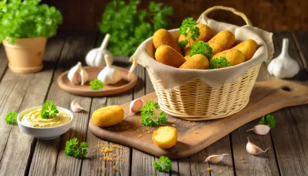 Gyldne Kartoffelkroketter med Persille og Hvidløgsspidskommen