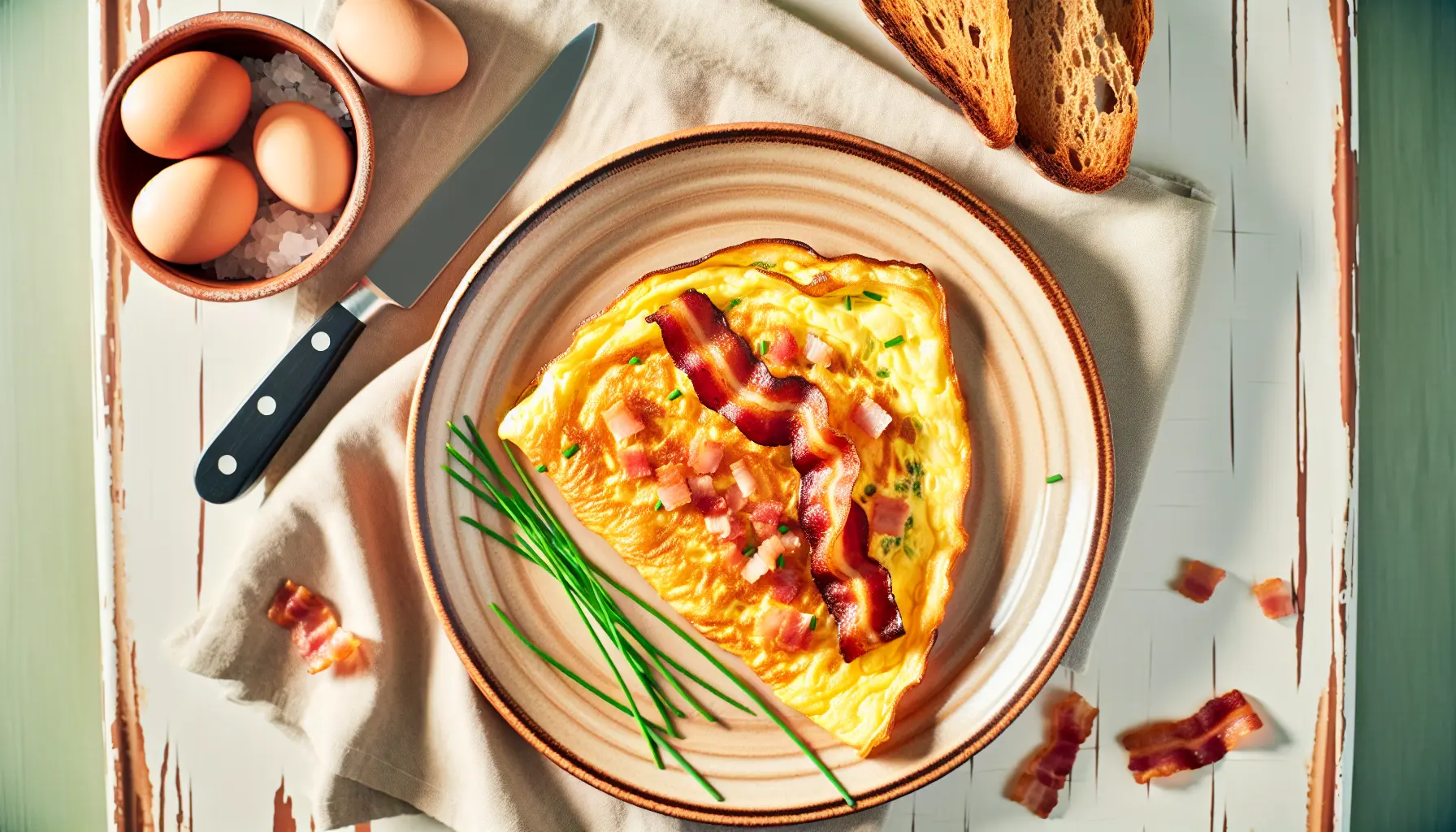 Klassisk Fynsk Æggekage med Sprødstegt Bacon