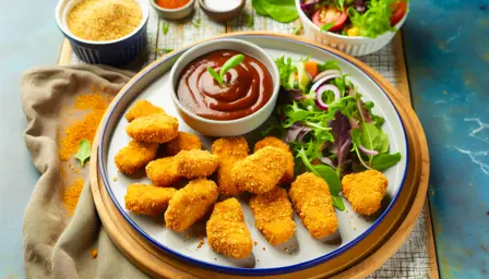 Knasende Veganske BBQ Nuggets med Dip
