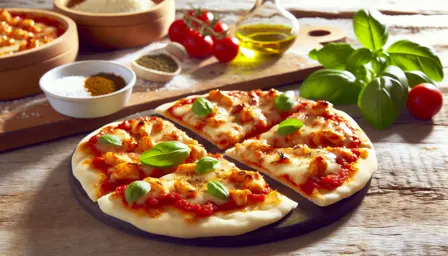 Krydrede Mini Pizzaer med Smeltet Ost og Frisk Basilikum