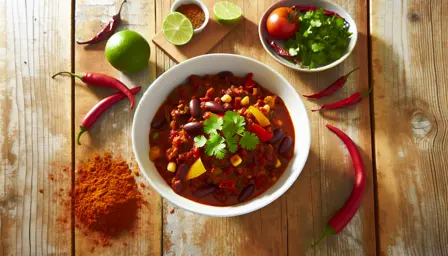 Krydret Chili sin Carne i Airfryer