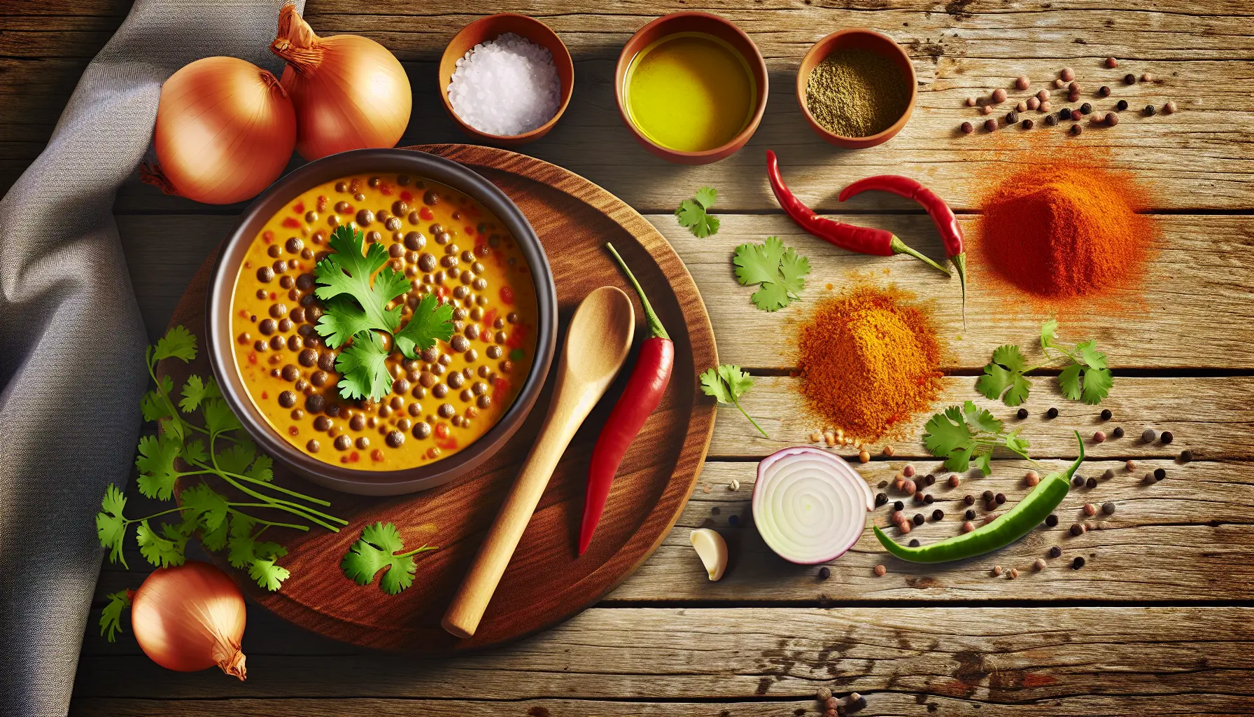 Krydret Cremet Dhal Curry i Skål