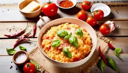Krydret Cremet Tomatrisotto i Airfryer