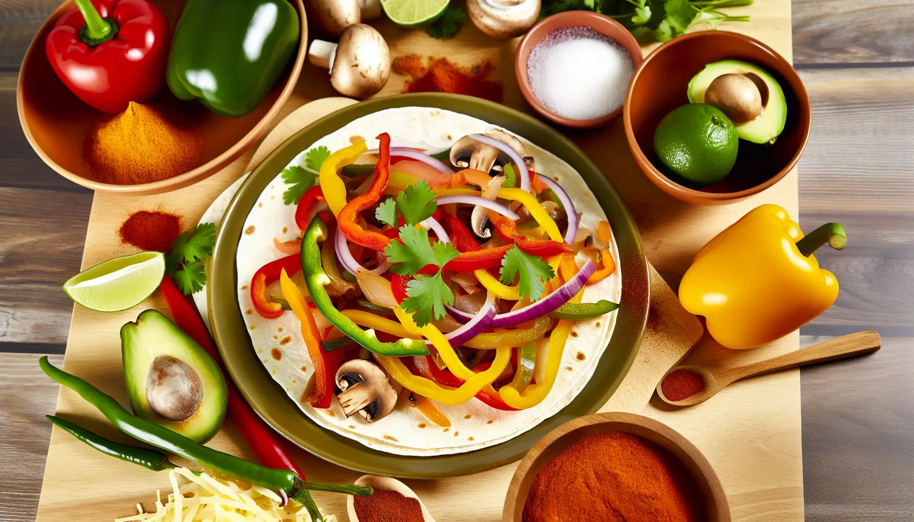 Krydret Fajitas med Friske Grøntsager