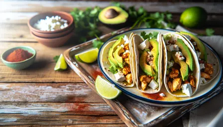 Krydret lun mexicansk kyllingetaco med cremet feta og frisk avocado