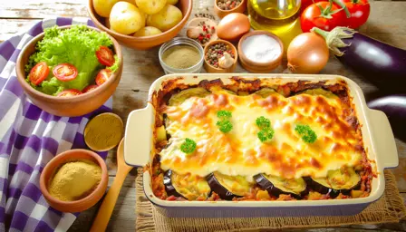Krydret Moussaka med Cremet Bechamelsauce