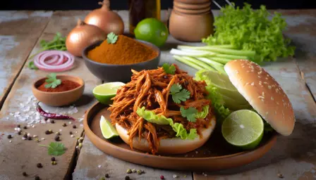 Krydret Saftig Pulled Jackfruit serveret i burgerbolle