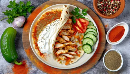 Krydret saftig shawarma i pitabrød