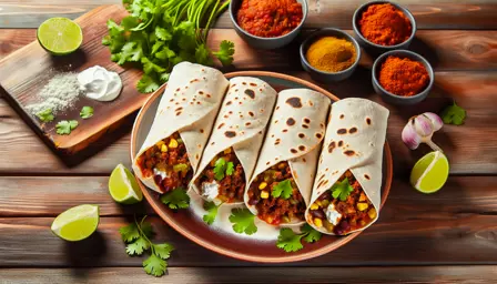 Krydret Saftige Burritos på tallerken