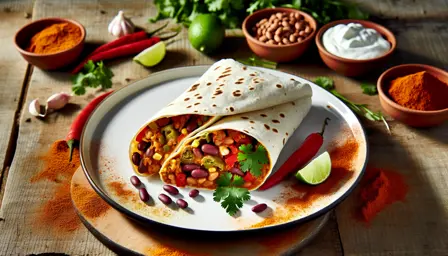 Krydret Vegetarisk Burrito i Airfryer