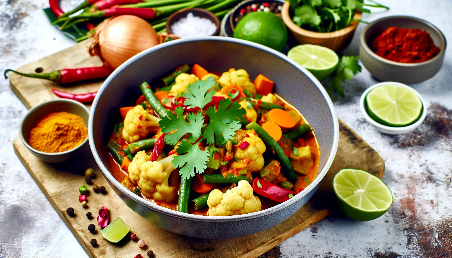 Krydret Vegetarisk Curry i Airfryer