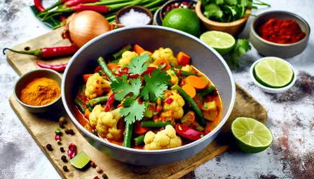Krydret Vegetarisk Curry i Airfryer