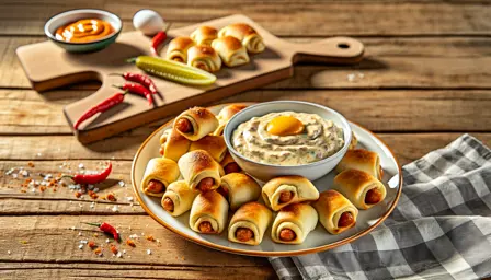 Luftige pølsehorn med krydret pikant remoulade
