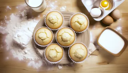 Luftige Vaniljemuffins friskbagte