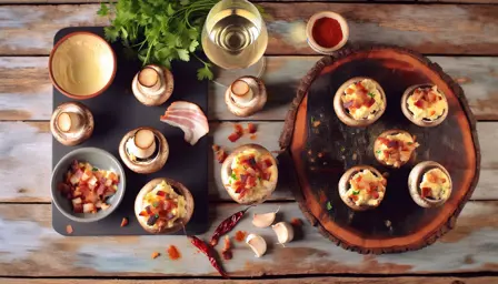 Luksuriøse Fyldte Champignon med Krydret Flødeost og Sprød Bacon