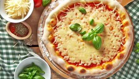 Lun Dagbogspizza med Luftige Kanter og Smeltet Ost