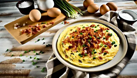 Lun Æggekage med Sprødt Bacon