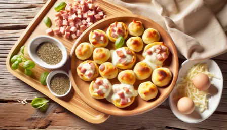 Lune Mini Pizzabidder med Cremet Ost og Saftig Skinke