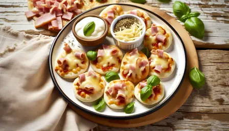Lune Mini Pizzasnacks med Cremet Ost og Skinke