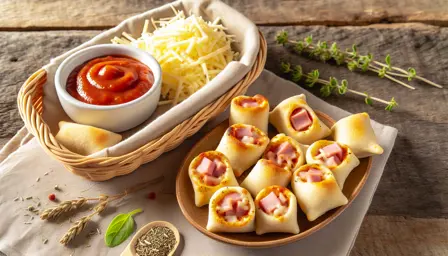Lune Mini Pizzasnegle med Skinke og Smeltet Ost
