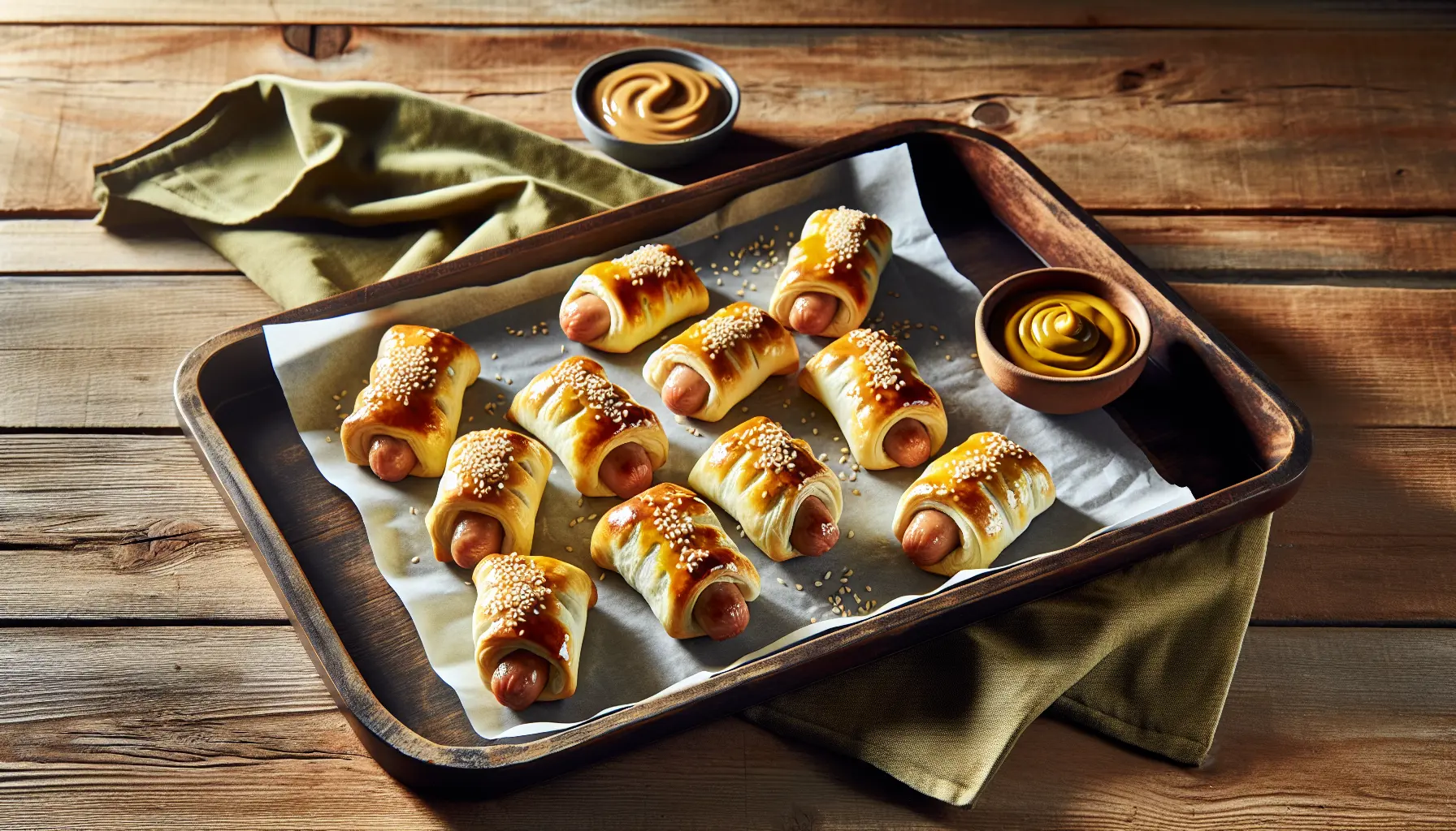 Lune Pølsehorn med Honning-Sennep Glaze