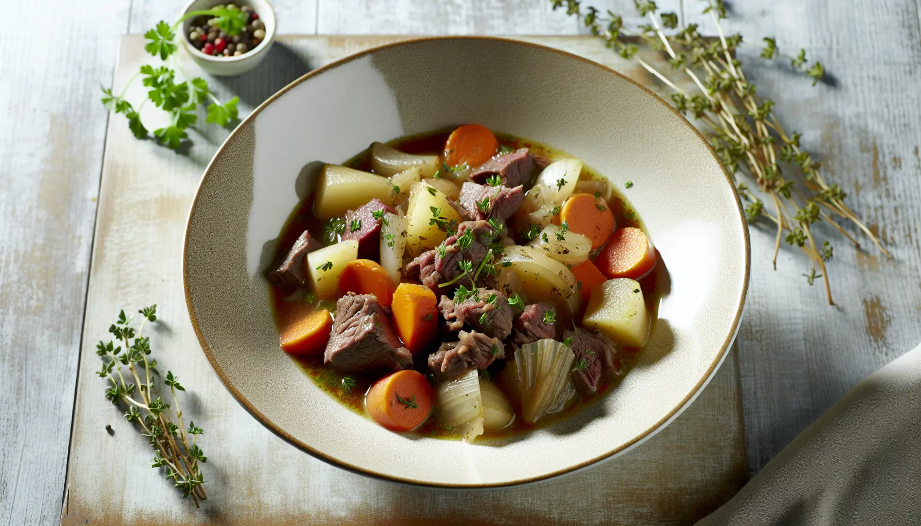 Mør oksegryde med rodfrugter