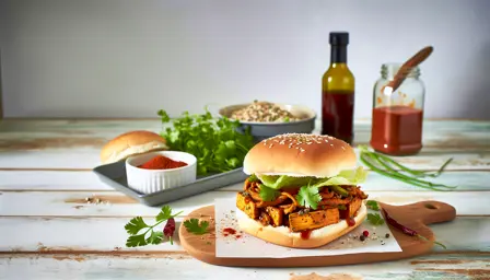 Saftig BBQ Pulled Tofu i burgerbolle