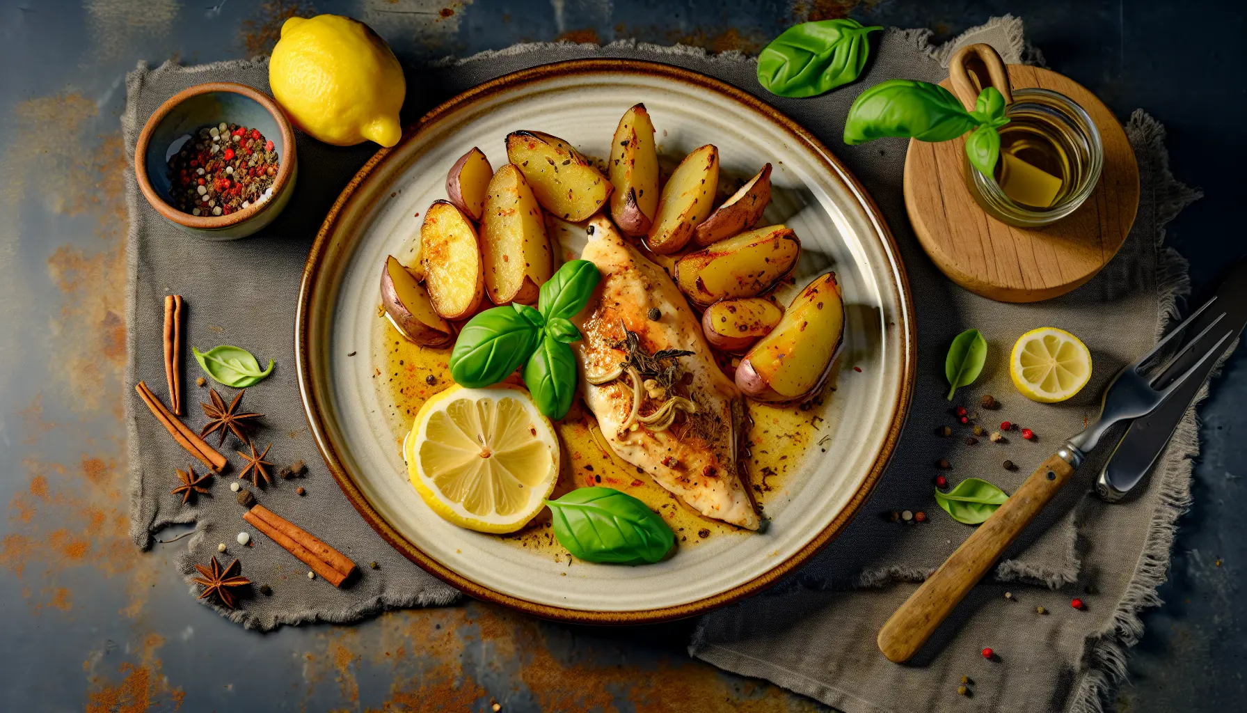 Saftig italiensk kyllingefilet med sprøde ovnkartofler