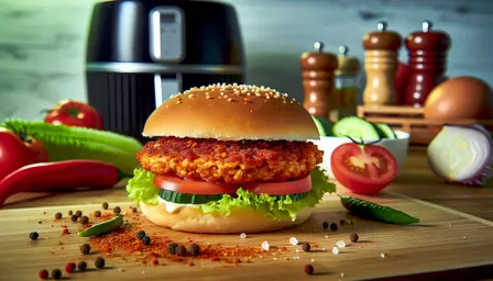 Saftig kyllingeburger med krydret smag