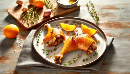 Saftige andelår med appelsin- og timiansauce