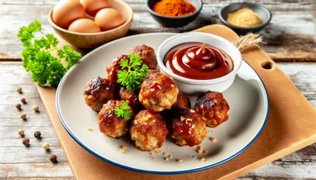 Saftige BBQ Kødfrikadeller i Airfryer