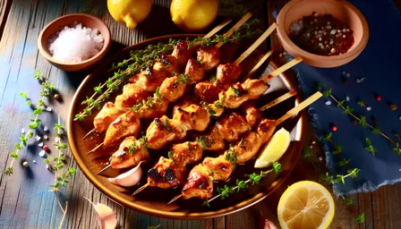 Saftige Grillmarinerede Kyllingespyd med Honning og Timian
