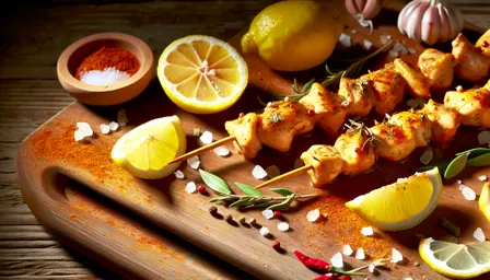 Saftige kyllingespyd med honning og citron