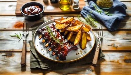 Saftige BBQ Ribs med Sprøde Kartoffelwedges