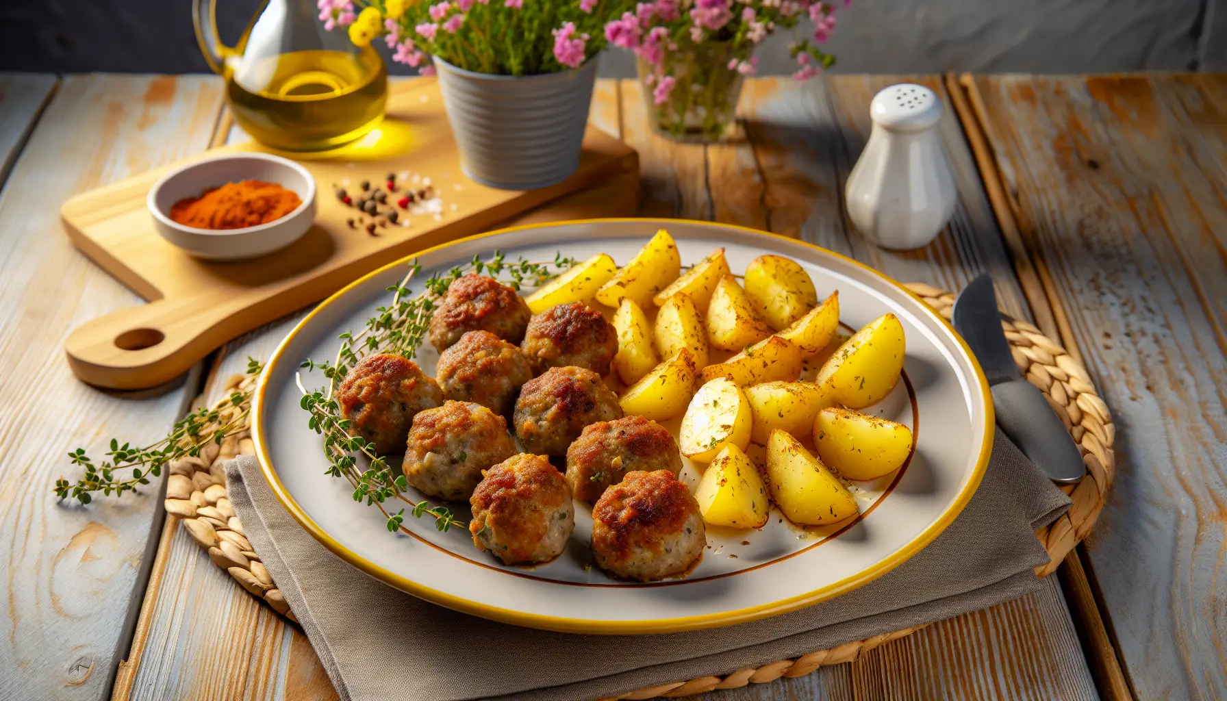 Saftige Hjemmelavede Frikadeller med Gyldne Krydderkartofler