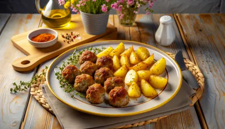Saftige Hjemmelavede Frikadeller med Gyldne Krydderkartofler