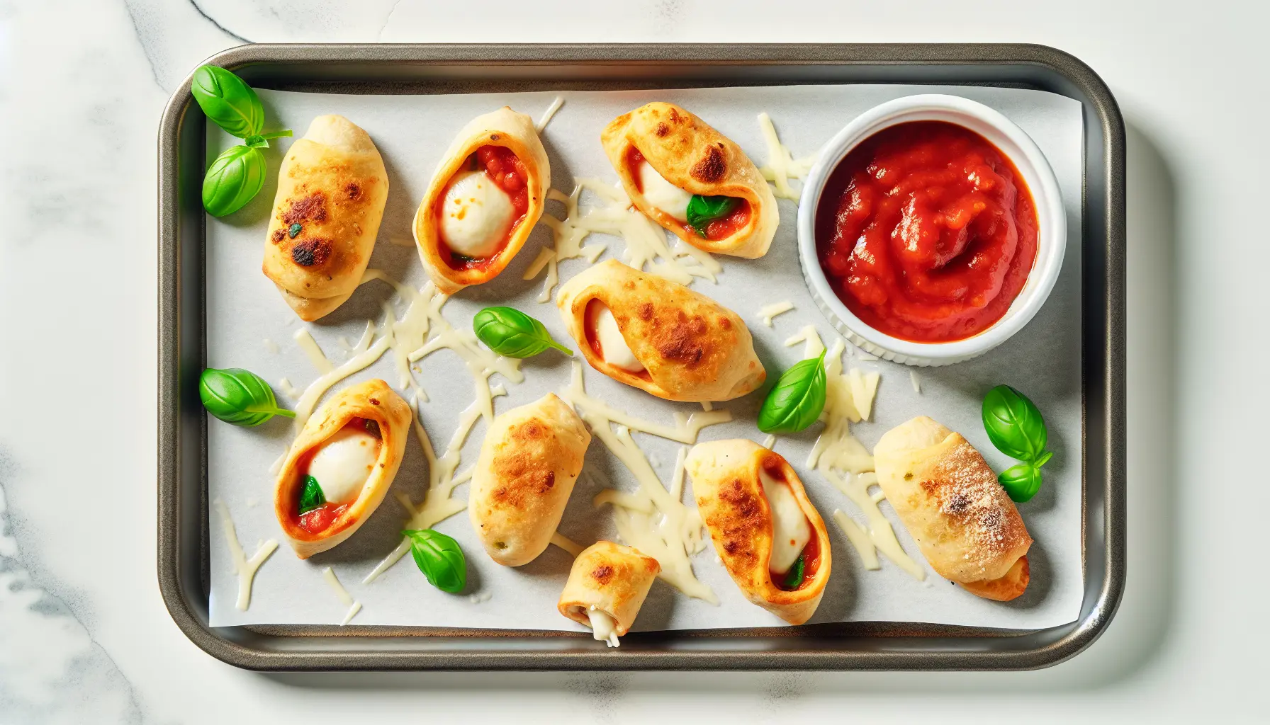 Sprøde Mini Pizza-snacks med Fyldt Mozzarella