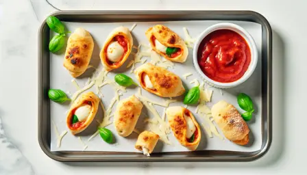 Sprøde Mini Pizza-snacks med Fyldt Mozzarella