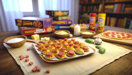 Sprøde Mini Pizza Bites på fad