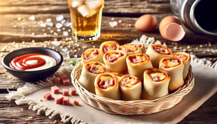 Sprøde Mini-Pizzasnegle med Ost og Skinke