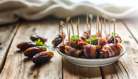 Sprøde Baconindpakkede Dadler på tallerken