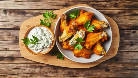 Sprøde Buffalo Wings med Blue Cheese Dip