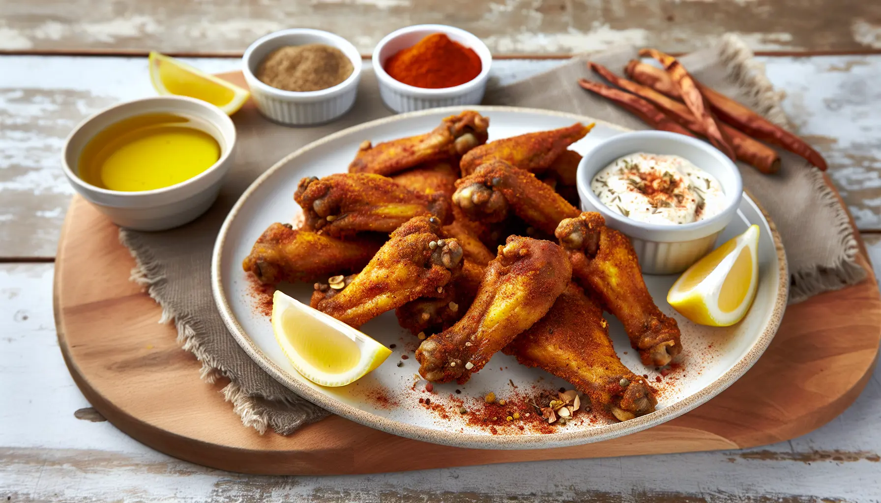 Sprøde Cajun Kyllingewings på tallerken